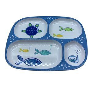 Kids Divided Melamine Plate 4 Sections Underwater Theme Durable Lot of 2‎ Target